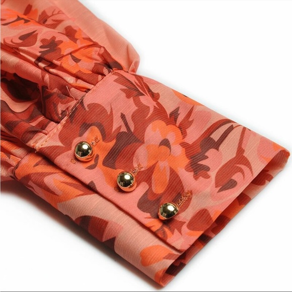 NEW! Long Sleeves Floral Dress Ankle Length size small. - Picture 4 of 6